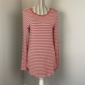 Old Navy Luxe Tall Pink & White Striped Top